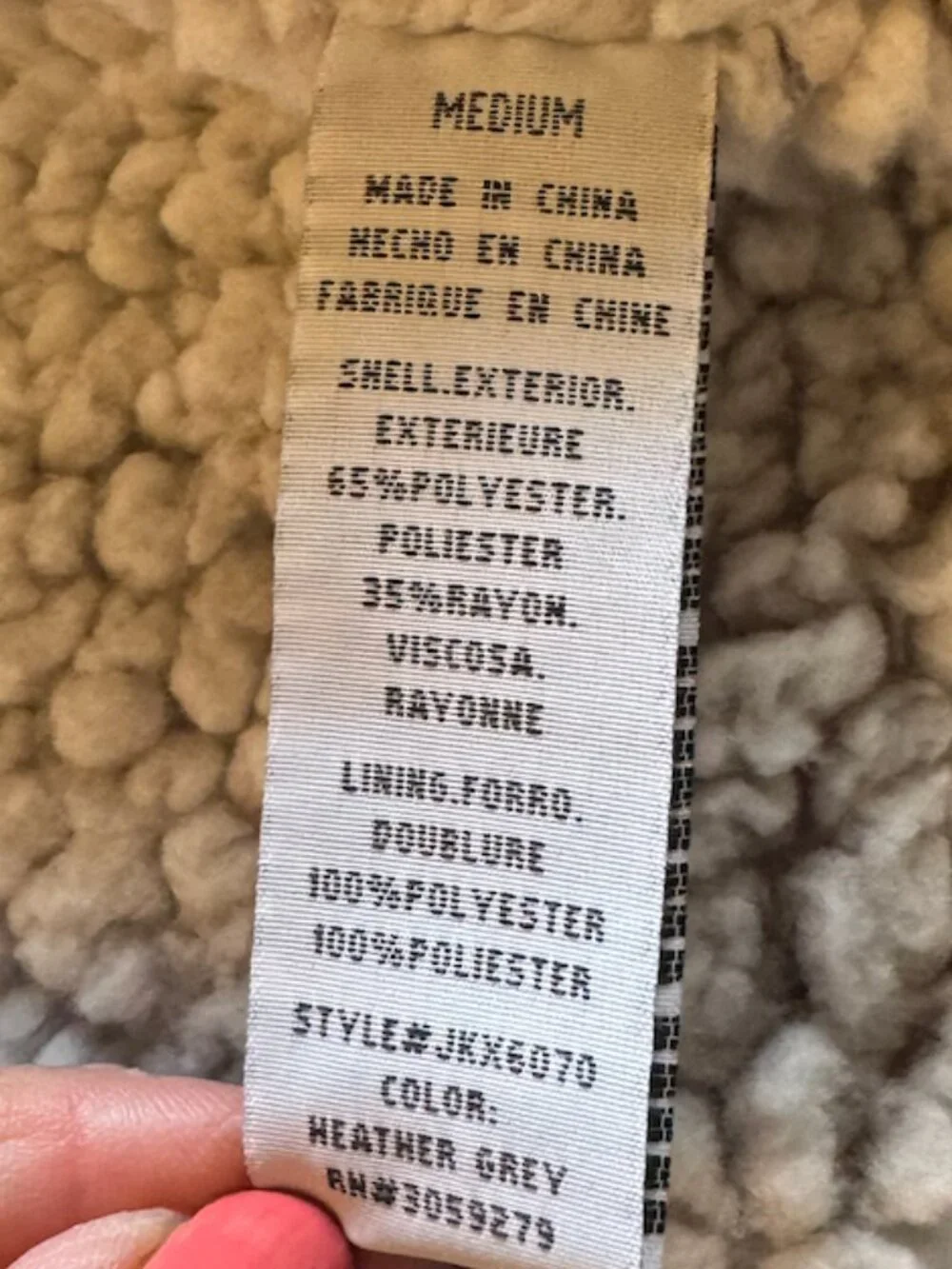 Thread & Supply grey sherpa-lined cardigan, Size Med (J18) NWOT - Picture 5 of 7